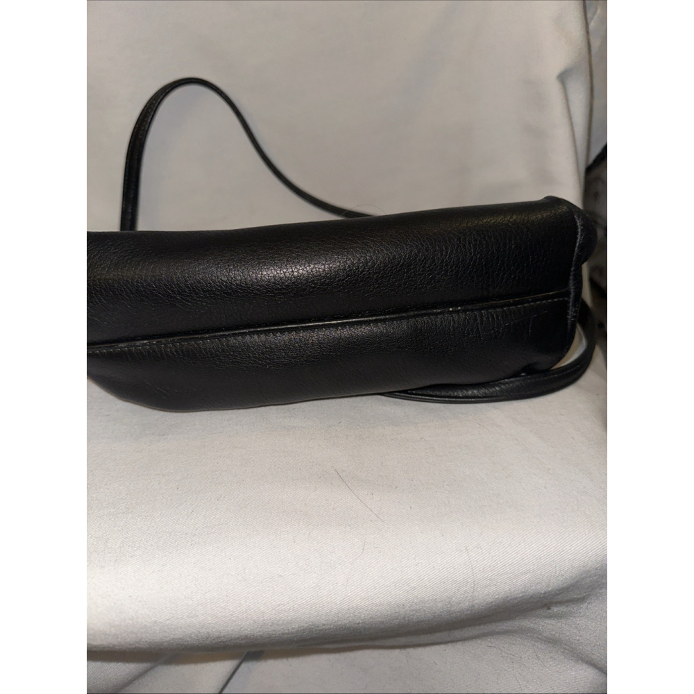 Vintage Orvis Black Brown Pebbled Leather Crossbody Bag - Picture 7 of 8